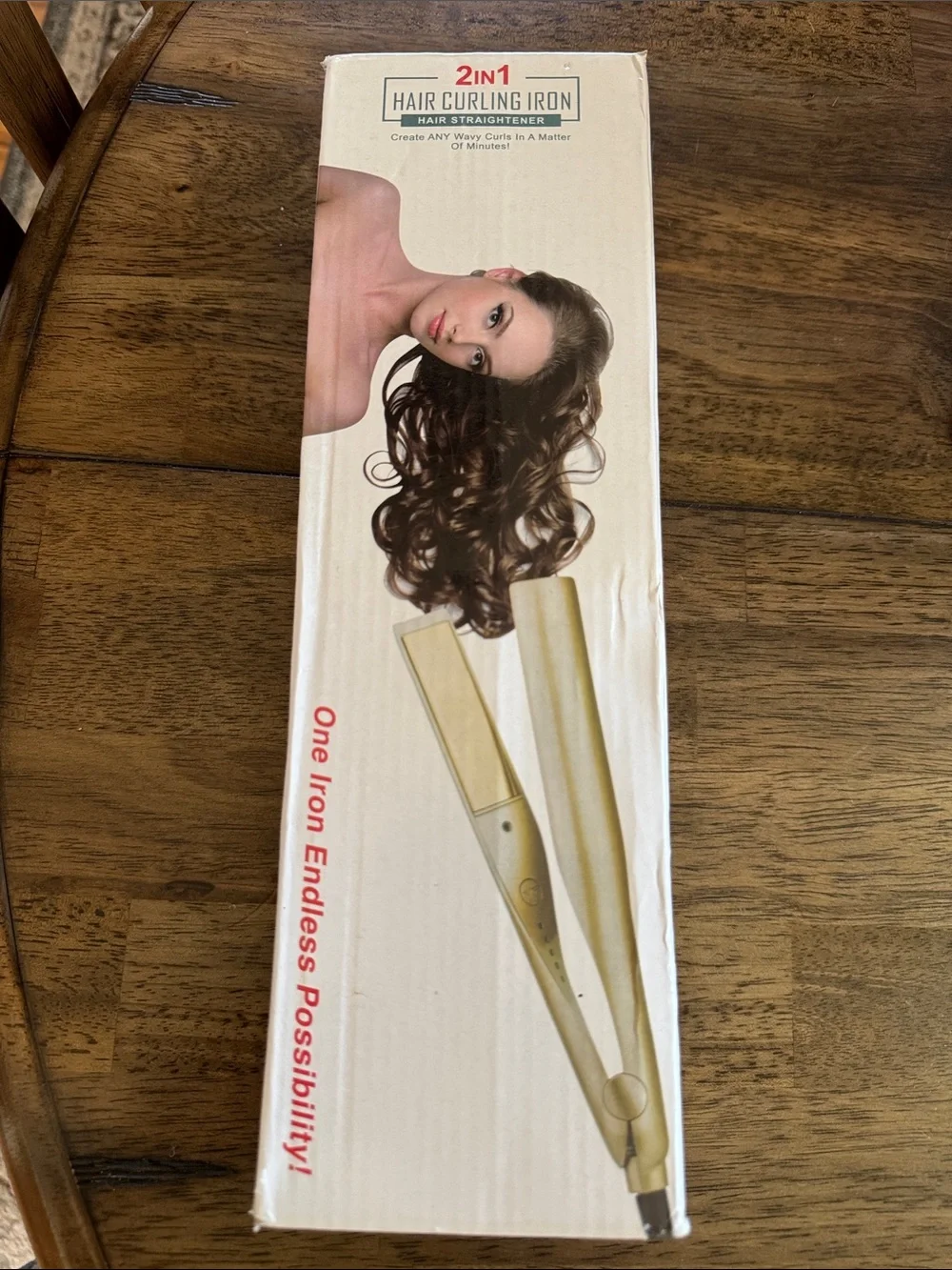 2-in-1 Hair Curling Iron & Straightener - Gold